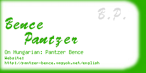bence pantzer business card